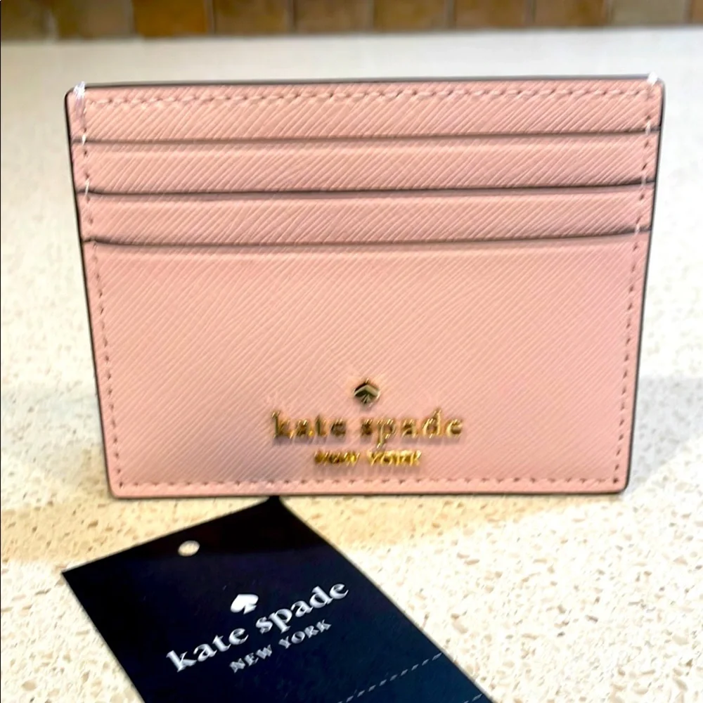 Kate Spade NWT Madison Saffiano Leather Cardholder in Conch Pink MSRP $89 - Picture 1 of 5
